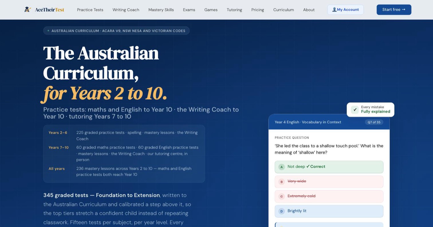 AceTheirTest home page