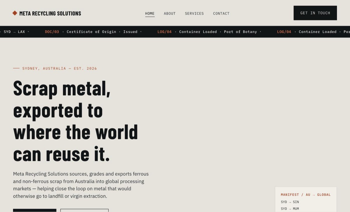 Meta Recycling Solutions website